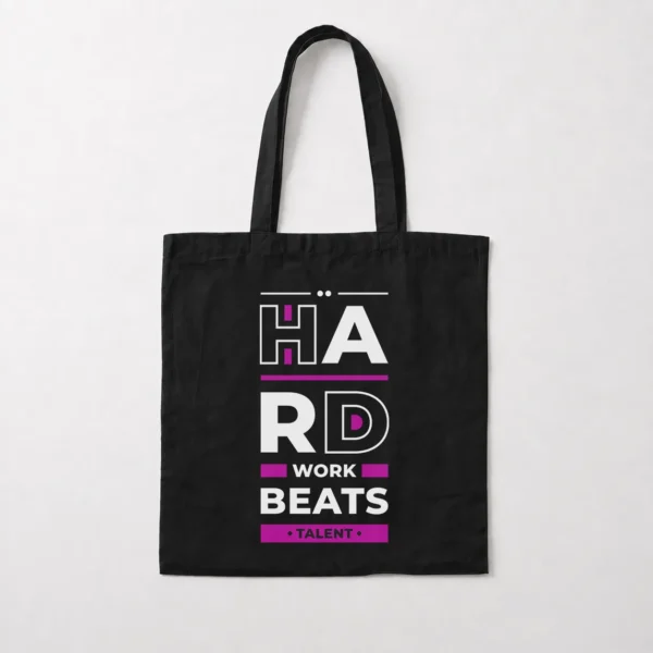 توت بگ انگیزشی نوشته Hard Work Beats Talent کد 8036