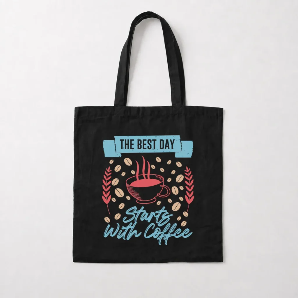 توت بگ قهوه طرح The Best Day Starts With Coffee کد 8538
