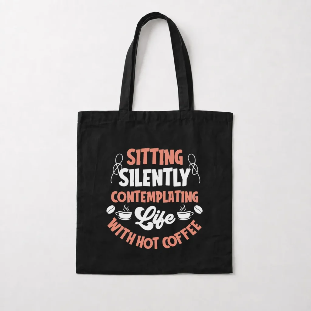 توت بگ قهوه طرح Contemplating Life With Hot Coffee کد 8552