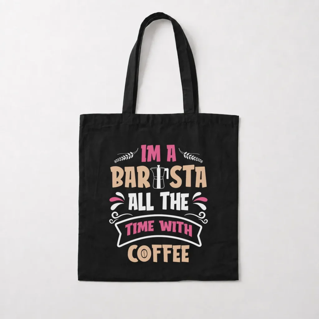 توت بگ شغل باریستا طرح تکست I'm A Barista کد 8553