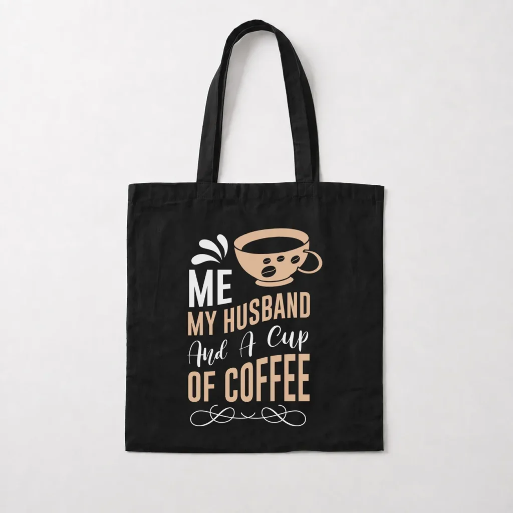 توت بگ قهوه طرح Me My Husband And A Cup Of Coffee کد 8556