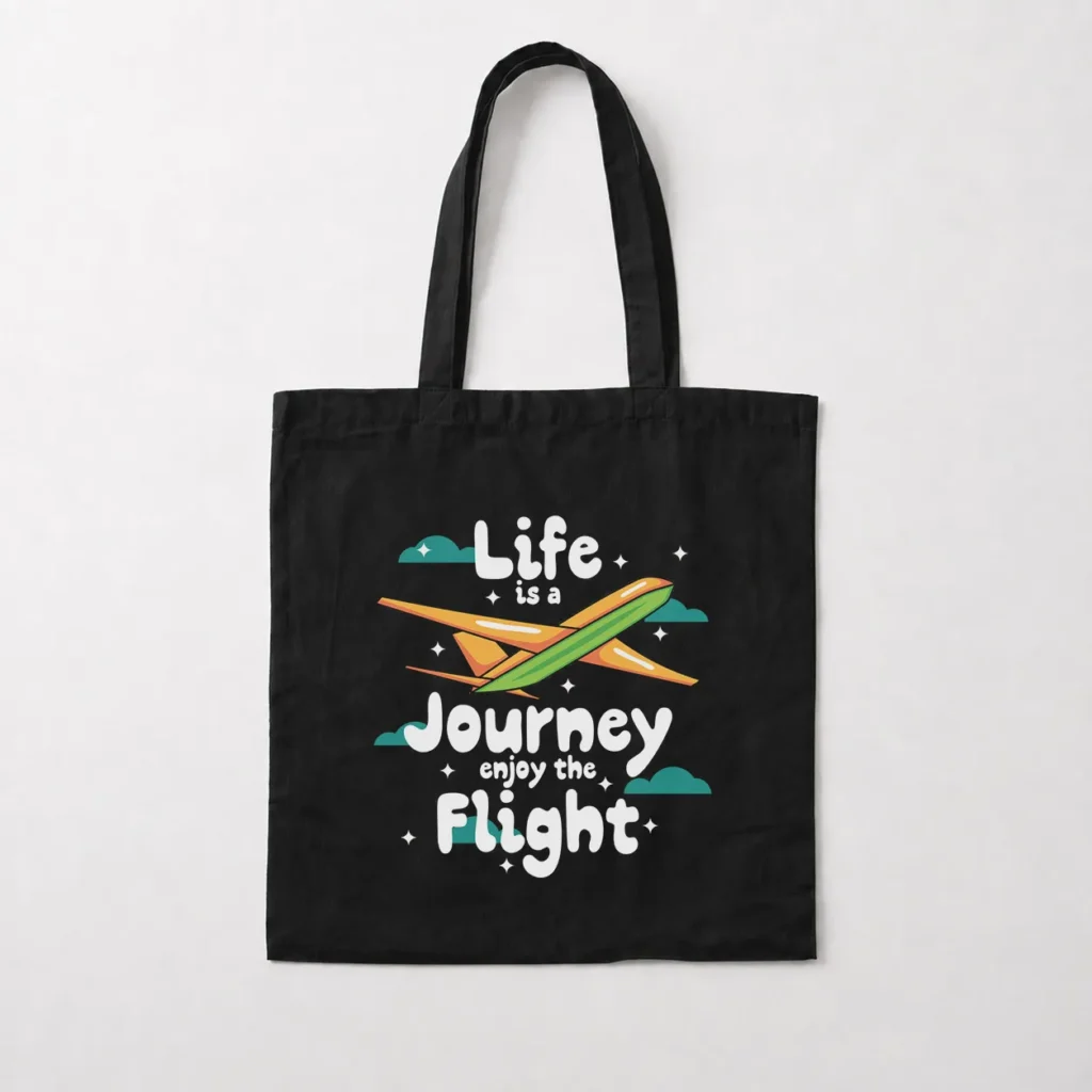 توت بگ هواپیمای کاغذی طرح Life Is a Journey Enjoy the Flight کد 9363