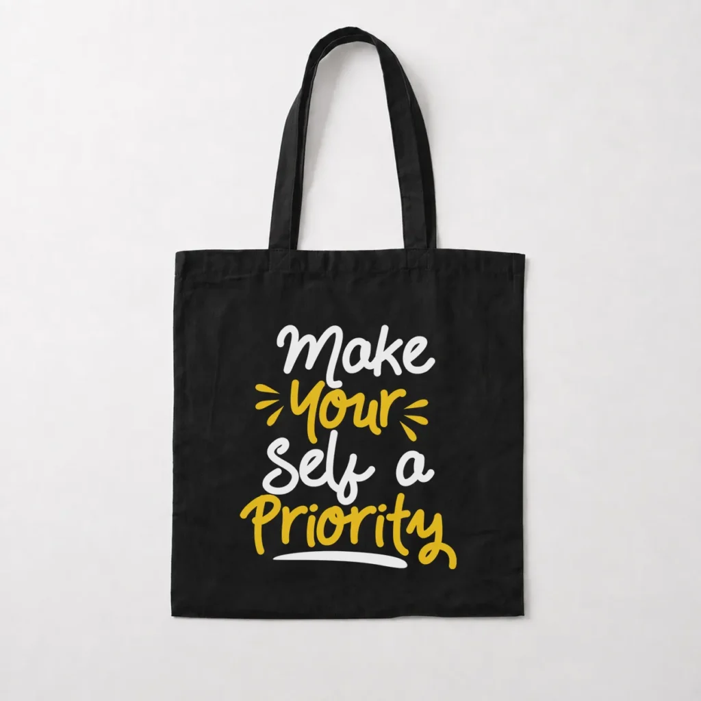 توت بگ انگیزشی طرح نوشته Make Yourself a Priority کد 9367