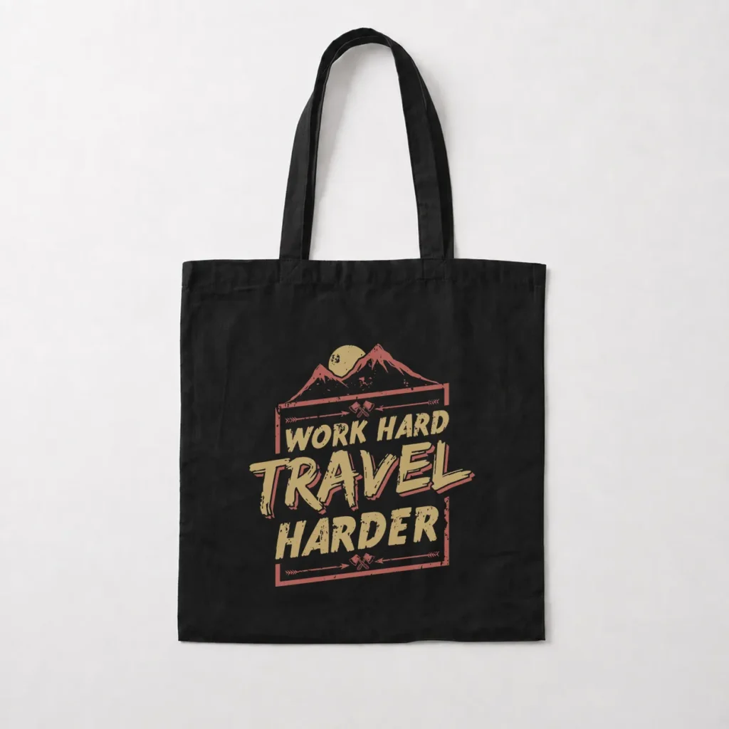توت بگ انگیزشی سفر طرح Work Hard Travel Harder کد 9512