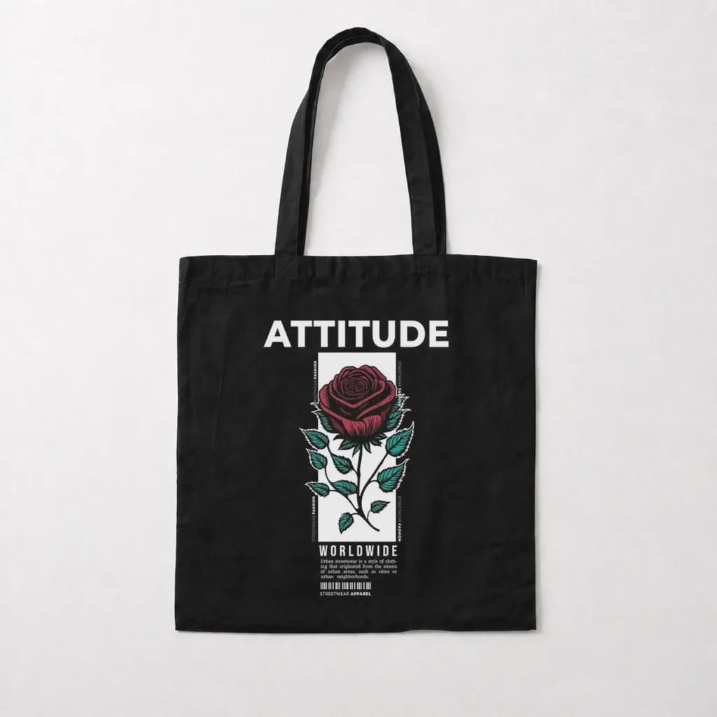 توت بگ جمجمه و گل رز طرح Attitude کد po1418