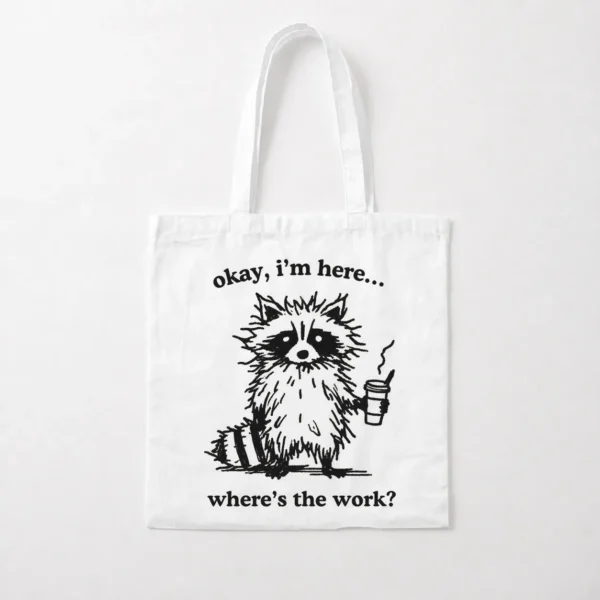 توت بگ راکون بامزه طرح Where's the Work کد po1837