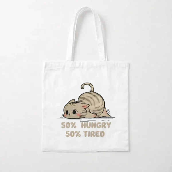 توت بگ گربه طرح 50% Hungry 50% Tired کد po1875