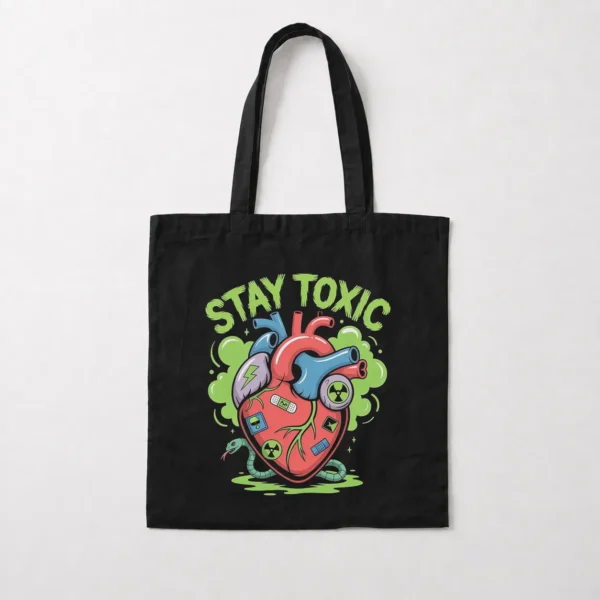 توت بگ قلب آناتومیک کارتونی با نوشته Stay Toxic کد po2030