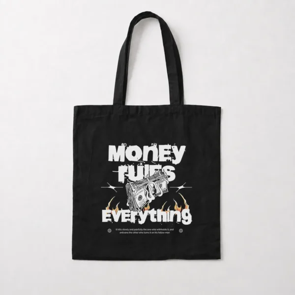توت بگ انگیزشی نوشته پول سوخت همه‌چیز است (Money Fuels Everything) کد po2605
