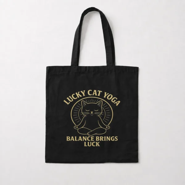 توت بگ یوگا طرح گربه خوش‌شانس و تعادل (Lucky Cat Yoga) کد po2634
