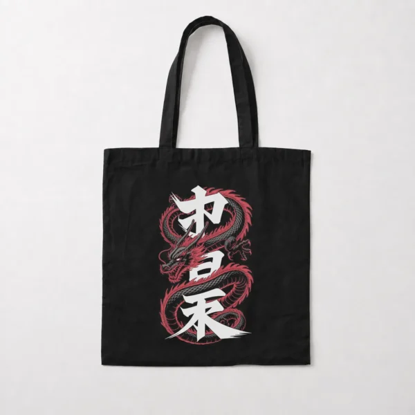 توت بگ ژاپنی طرح اژدهای قرمز و خوشنویسی (Japanese Dragon) کد po2651