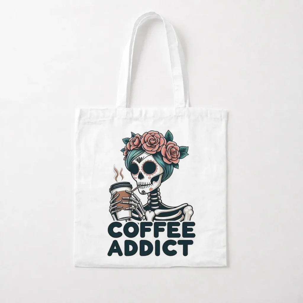 توت بگ اسکلت طرح Coffee Addict کد po2830