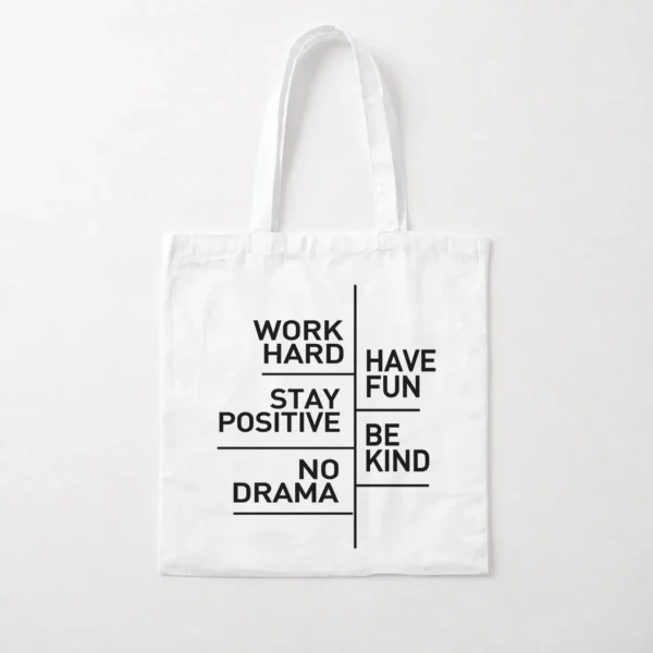 توت بگ انگیزشی طرح Work Hard Stay Positive کد po3368