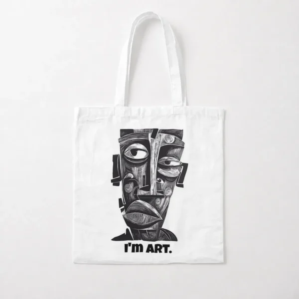 توت بگ هنر انتزاعی طرح چهره کوبیسم I’m Art کد po3484