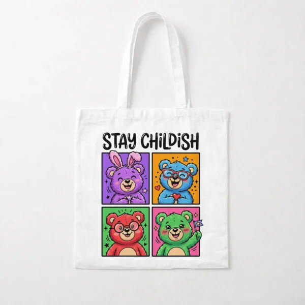 توت بگ خرس‌های رنگی طرح Stay Childish کد po3728