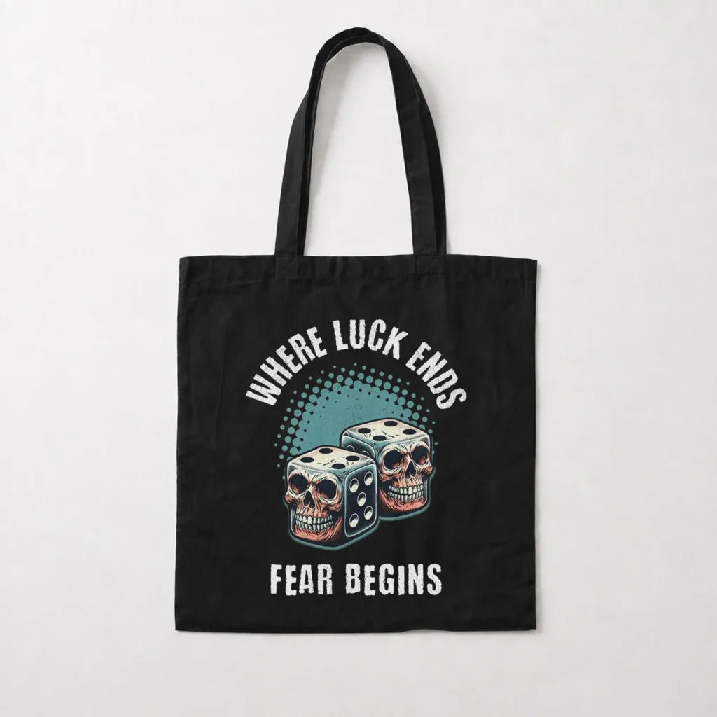 توت بگ جمجمه و تاس طرح Where Luck Ends Fear Begins کد po3804