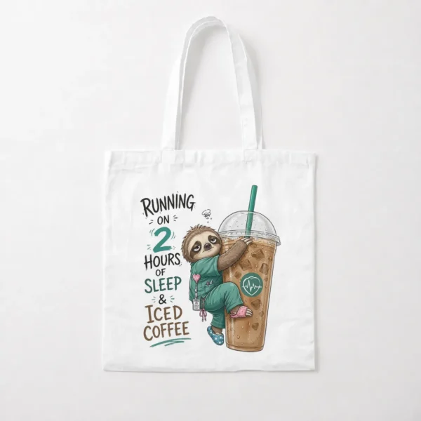 توت بگ تنبل بامزه طرح Running on 2 Hours of Sleep & Iced Coffee کد po461