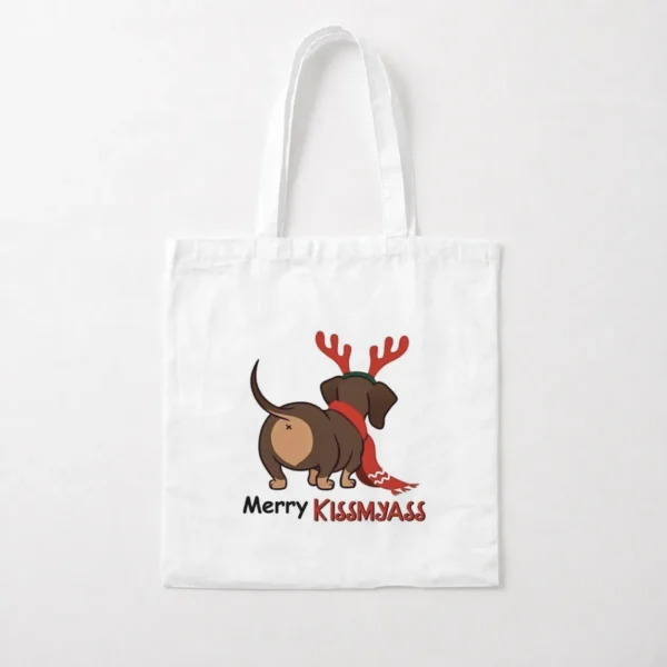 توت بگ سگ طرح کریسمس بامزه (Merry Kissmyass) کد po5546