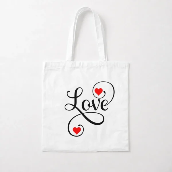 توت بگ تایپوگرافی Love با قلب‌های قرمز کد po5818