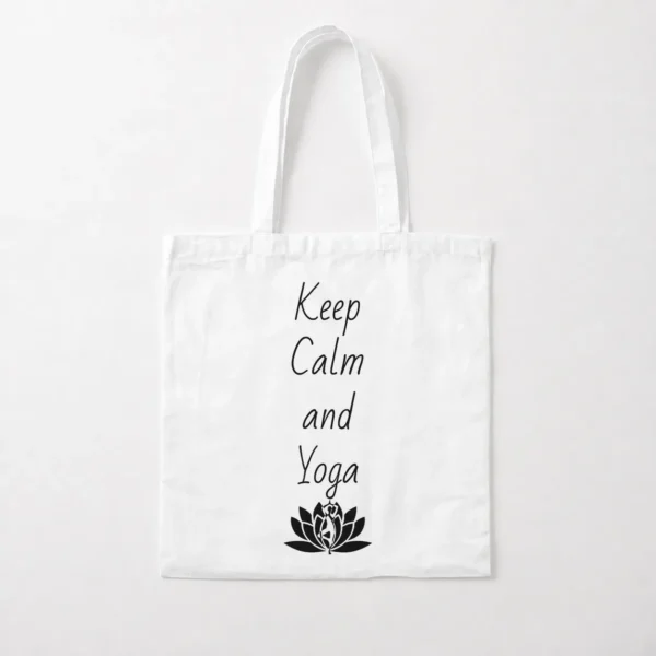 توت بگ یوگا طرح Keep Calm and Yoga با گل لوتوس کد po698