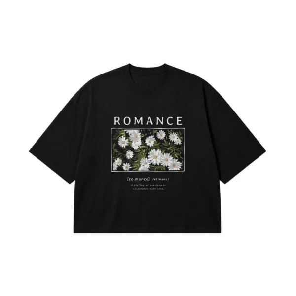 تیشرت باکسی عاشقانه طرح Romance کد 10096