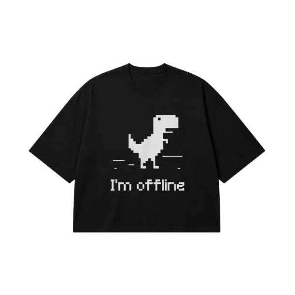 تیشرت باکسی دایناسور آفلاین طرح I'm Offline کد 10141