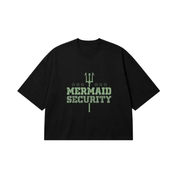 تیشرت باکسی طنز طرح Mermaid Security کد 10144