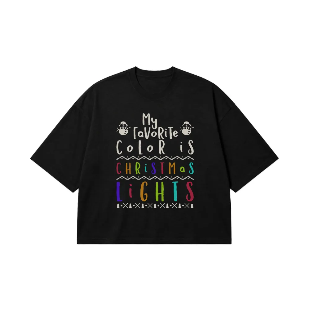 تیشرت باکسی کریسمس طرح Favorite Color Christmas Lights کد 10234