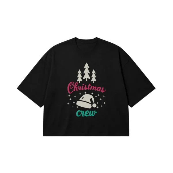 تیشرت باکسی کریسمس طرح Christmas Crew کد 10237