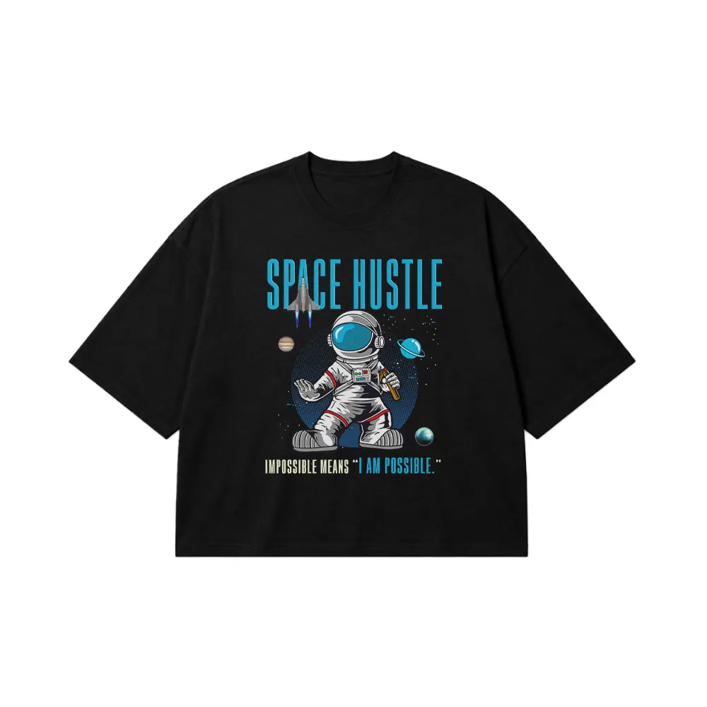 تیشرت باکسی فضانورد طرح Space Hustle کد 1024