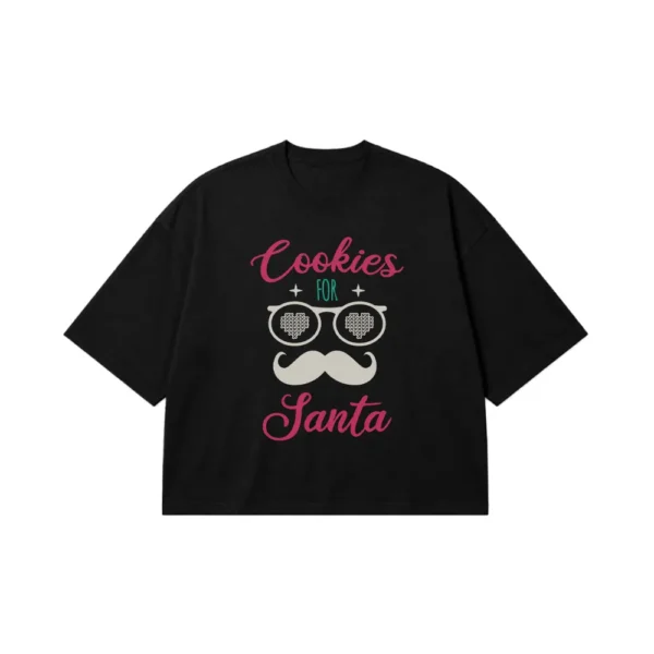 تیشرت باکسی کریسمس طرح Cookies For Santa کد 10245