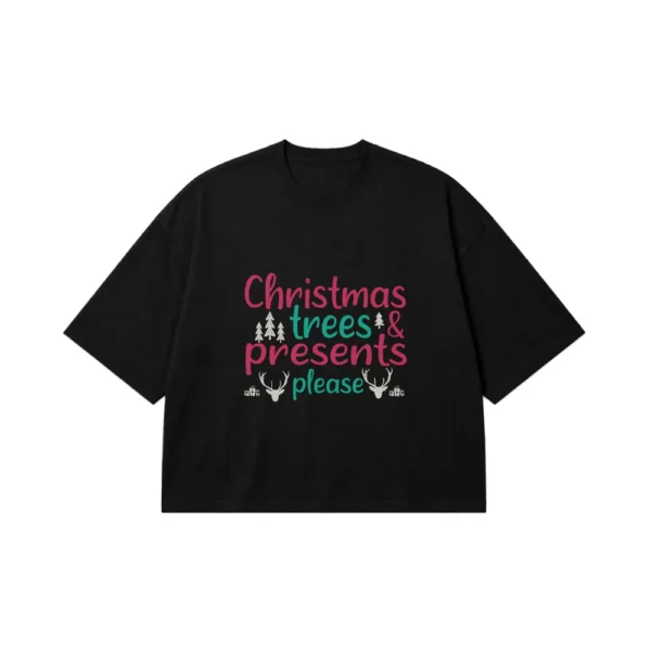 تیشرت باکسی کریسمس طرح Trees And Presents کد 10256
