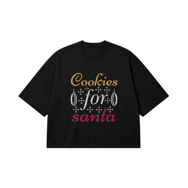 تیشرت باکسی کریسمس طرح Cookies For Santa کد 10257