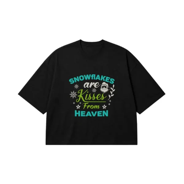 تیشرت باکسی کریسمس طرح Snowflakes Are Kisses From Heaven کد 10266