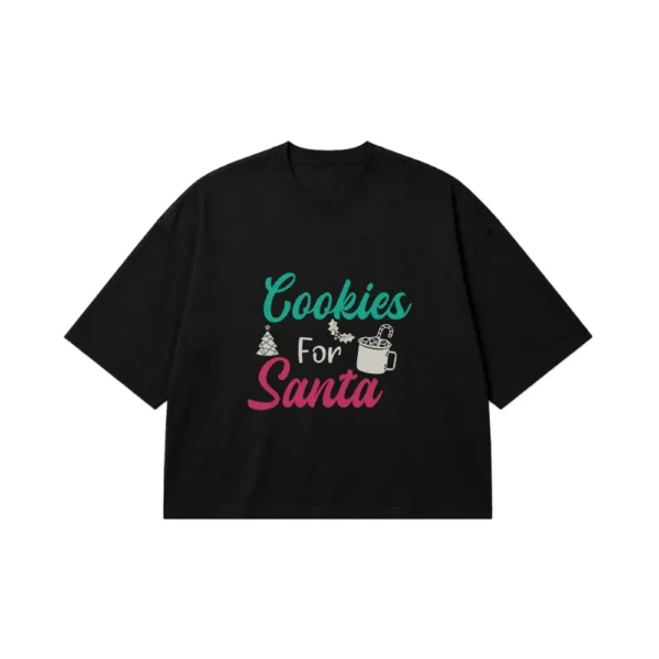 تیشرت باکسی کریسمس طرح Cookies For Santa کد 10268