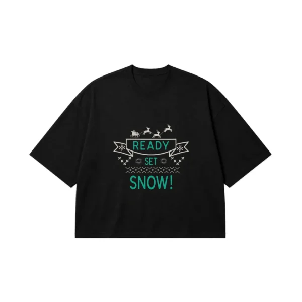 تیشرت باکسی کریسمس طرح Ready Set Snow کد 10270