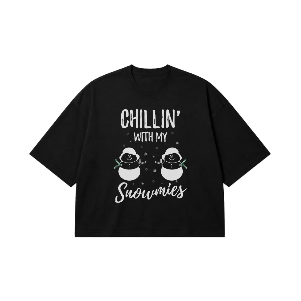 تیشرت باکسی کریسمس طرح Chillin with My Snowmies کد 10290