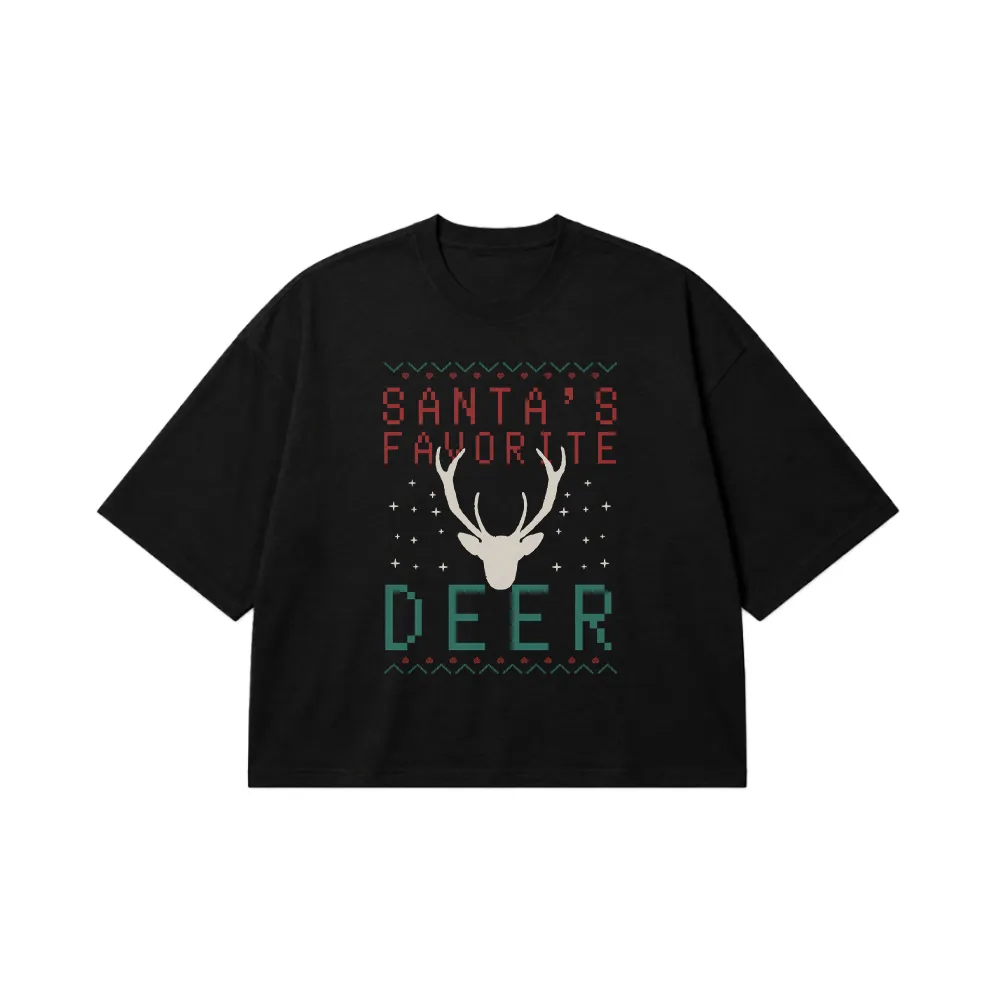 تیشرت باکسی کریسمس طرح Santa’s Favorite Deer کد 10295