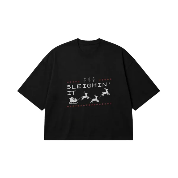 تیشرت باکسی کریسمس طرح Sleighin’ It کد 10298