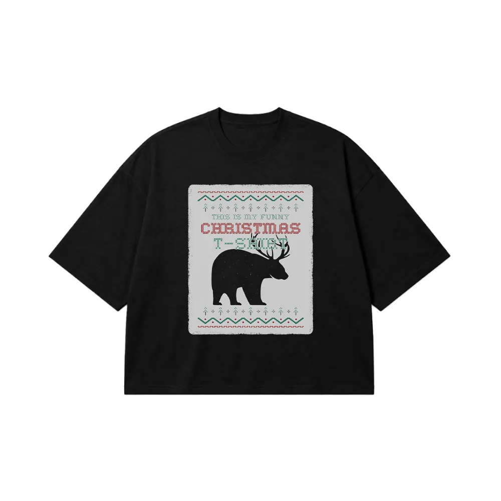 تیشرت باکسی کریسمس طنز طرح Funny Christmas T-Shirt کد 10301