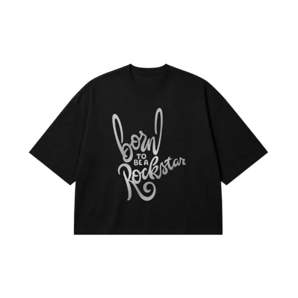 تیشرت باکسی موسیقی نوشته Born to Be a Rockstar کد 10308