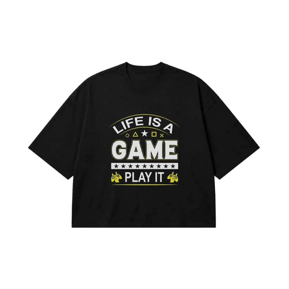 تیشرت باکسی گیمینگ طرح Life Is A Game کد 10327