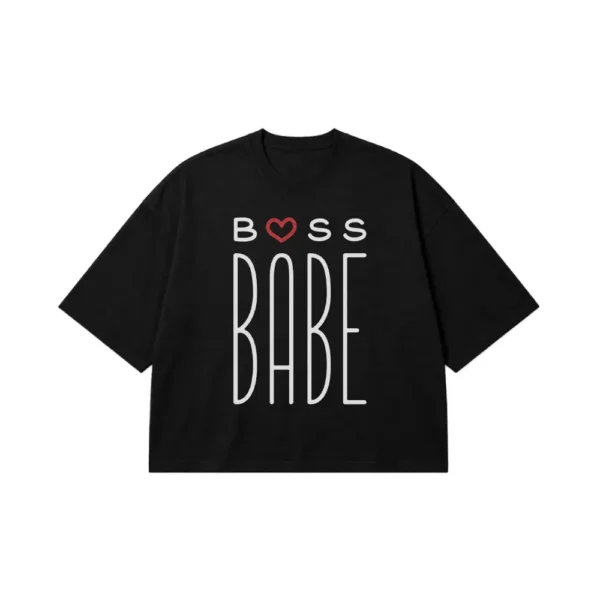 تیشرت باکسی دخترانه طرح Boss Babe کد 10331