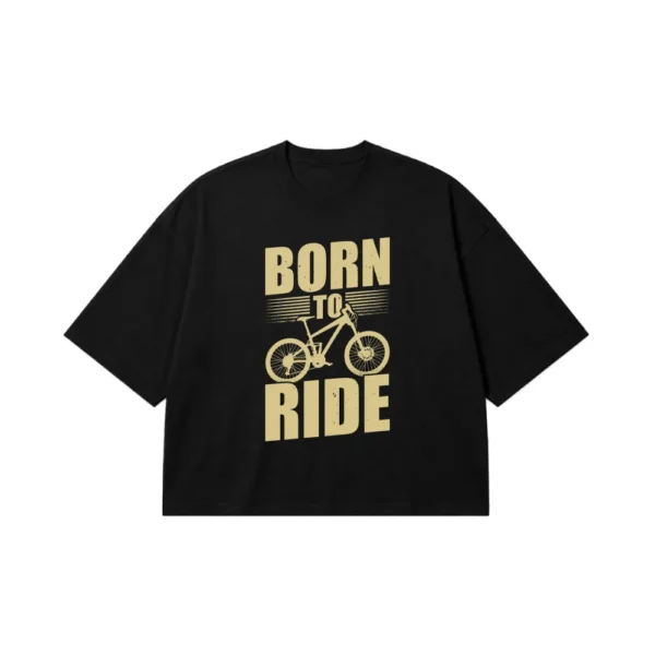تیشرت باکسی دوچرخه‌سواری طرح Born To Ride کد 10345