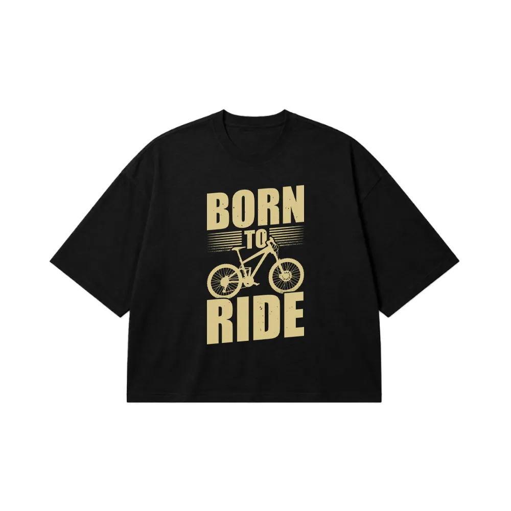 تیشرت باکسی دوچرخه‌سواری طرح Born To Ride کد 10345