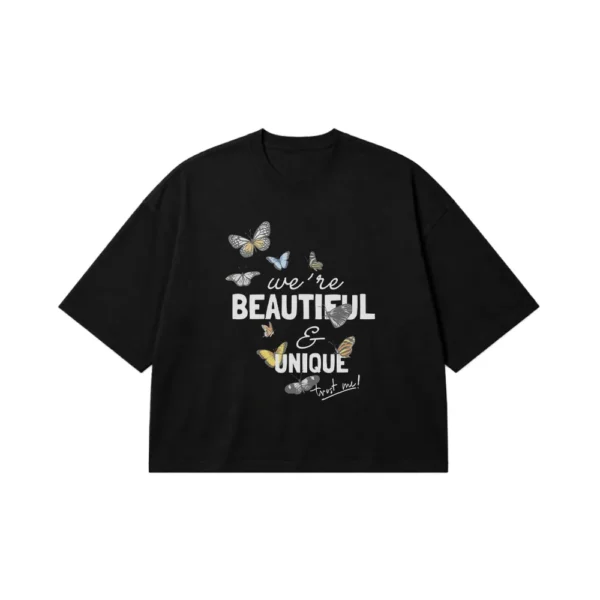 تیشرت باکسی خوددوستی طرح Beautiful and Unique کد 10494