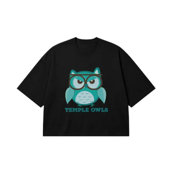 تیشرت باکسی جغد عینکی طرح Temple Owls کد 10602