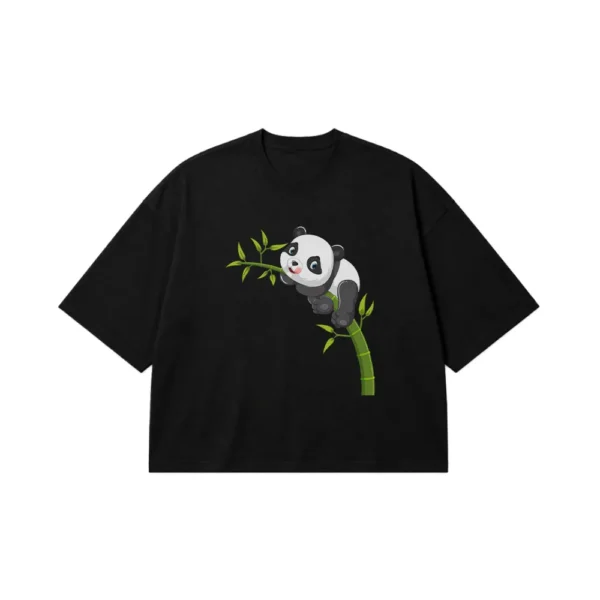 تیشرت باکسی پاندای بامبو طرح Cute Panda کد 10645