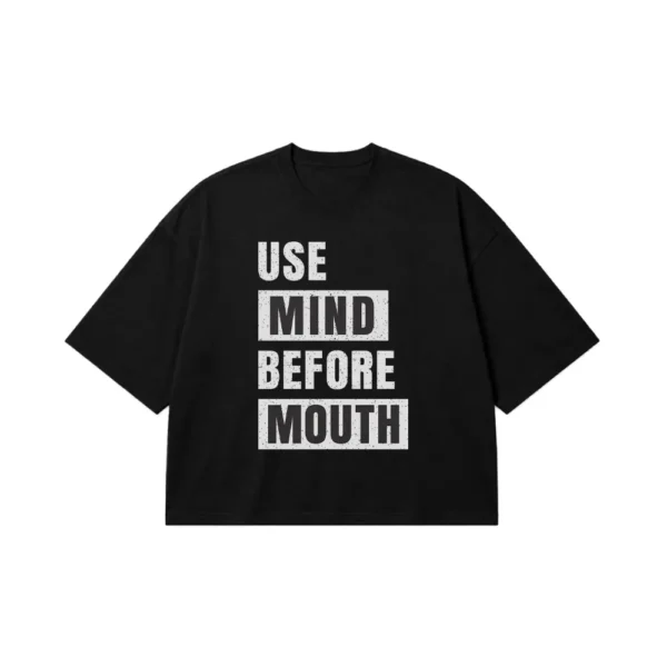 تیشرت باکسی تایپوگرافی Use Mind Before Mouth کد 10687