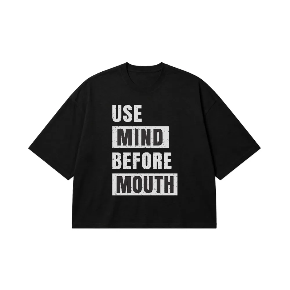 تیشرت باکسی تایپوگرافی Use Mind Before Mouth کد 10687